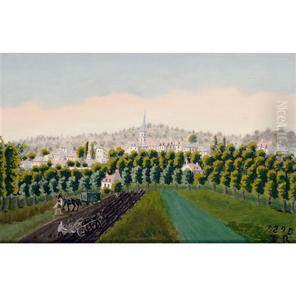 Vue De Billancourt Et Bas Meudon Effet De Brume by Henri Rousseau