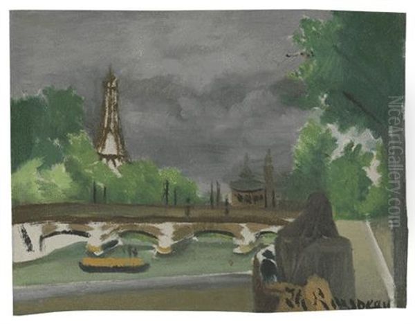 Ansicht Des Eiffelturmes Und Des Trocadero, Studie Oil Painting by Henri Rousseau