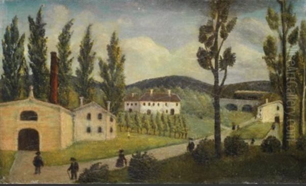 Paysage Avec Des Promeneurs Oil Painting by Henri Rousseau