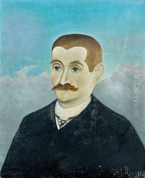 Portrait D'homme Roux Oil Painting by Henri Rousseau