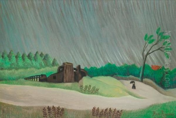 Un Matin De Pluie Oil Painting by Henri Rousseau