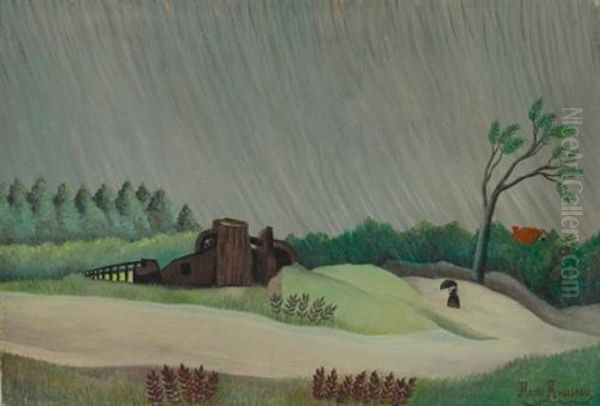 Un Matin De Pluie Oil Painting by Henri Rousseau