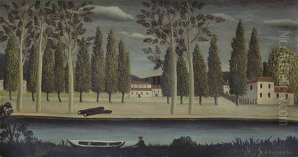 Bord De Riviere Oil Painting by Henri Rousseau