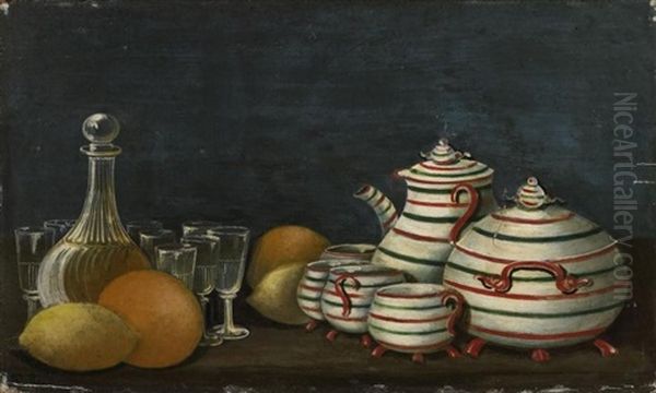 Nature Morte Aux Verres Et Aux Faiences Oil Painting by Henri Rousseau