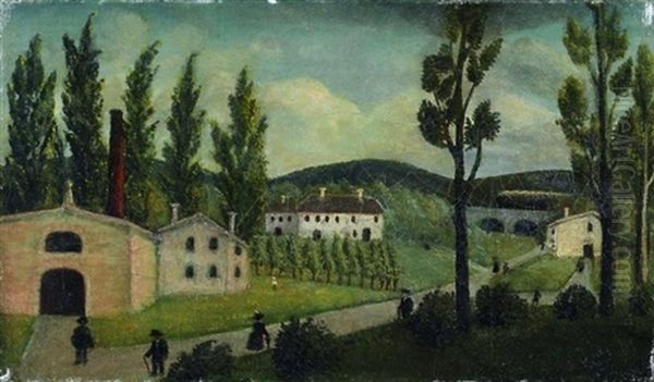 Paysage Avec Des Promeneurs Oil Painting by Henri Rousseau