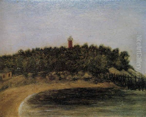 Landschaft Mit Rotem Leuchtturm Oil Painting by Henri Rousseau