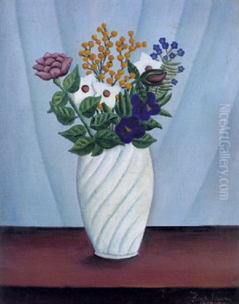 Bouquet De Fleurs Oil Painting by Henri Rousseau