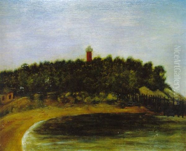 Landschaft Mit Rotem Leuchtturm Oil Painting by Henri Rousseau