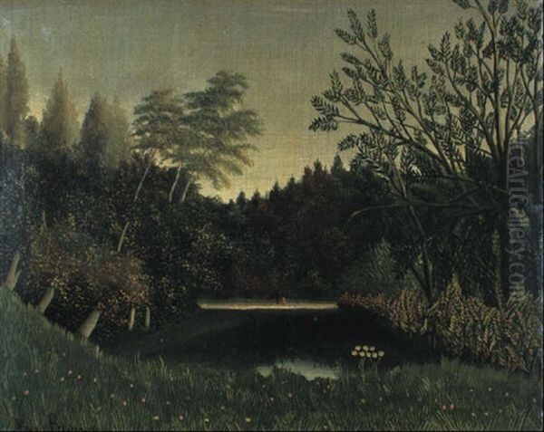 Vue Du Bois De Boulogne Oil Painting by Henri Rousseau