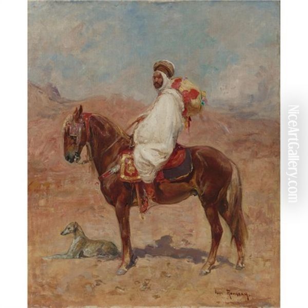 Arab Horseman With Hound Oil Painting by Henri Emilien Rousseau