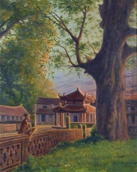 Temple De Hanoi Oil Painting by Jean Jacques Rousseau