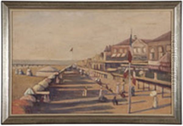 French Seaside Promenade Oil Painting by Marguerite Rousseau