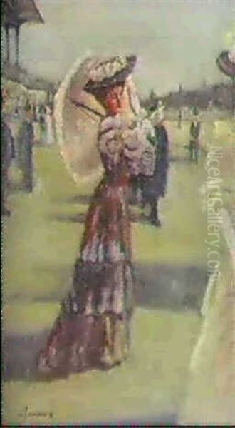 Auf Dem Rennplatz Oil Painting by Marguerite Rousseau