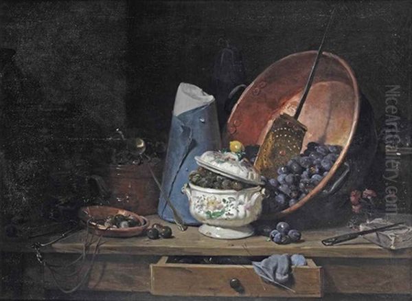 Les Prunes Oil Painting by Philippe Rousseau