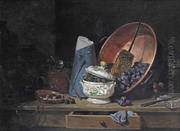 Les Prunes Oil Painting by Philippe Rousseau