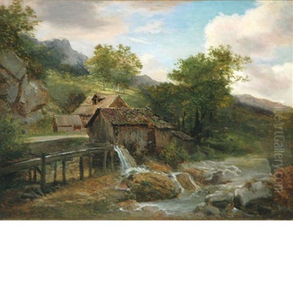 The Mill Oil Painting by Philippe Rousseau