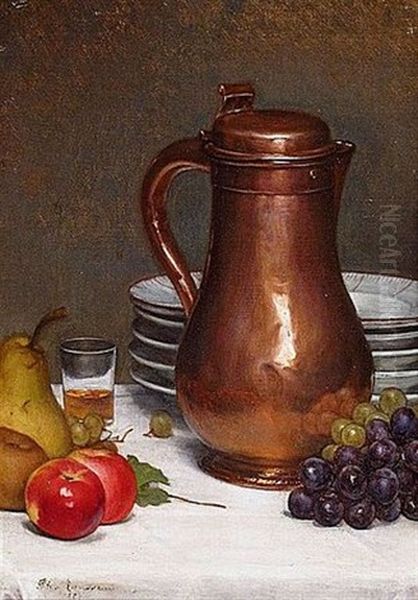 Nature Morte Au Cuivre Oil Painting by Philippe Rousseau