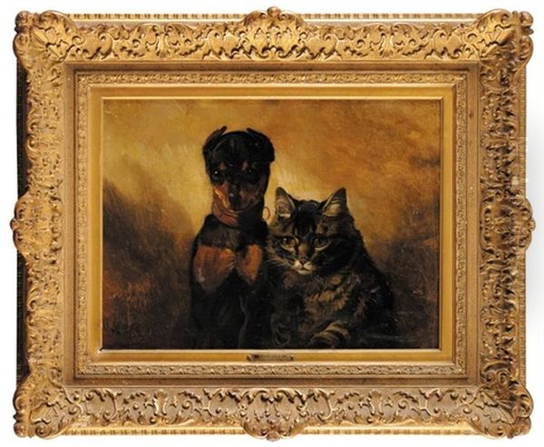 Chien Et Chat Oil Painting by Philippe Rousseau