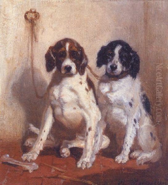 Two Spaniels Oil Painting by Philippe Rousseau