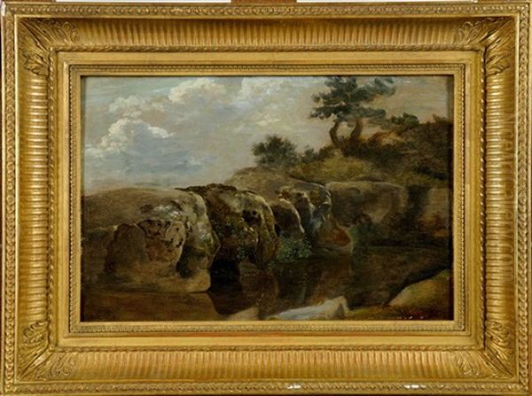 Mare En Foret De Fontainebleau Oil Painting by Theodore Rousseau