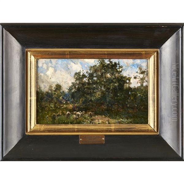 Barbizon Landscape Oil Painting by Theodore Rousseau