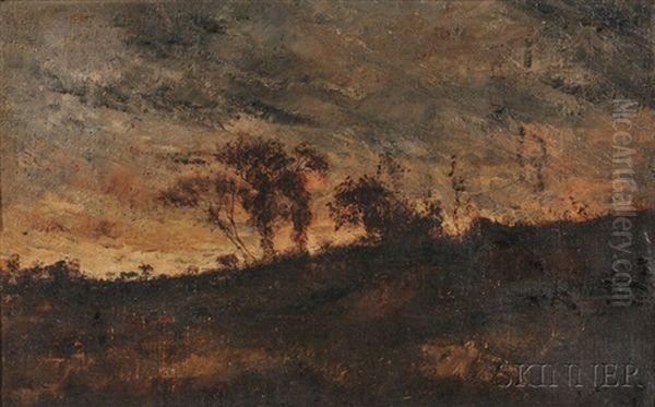 Crepuscule Nuageux Oil Painting by Theodore Rousseau