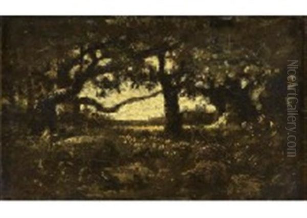 Sous Bois Oil Painting by Theodore Rousseau