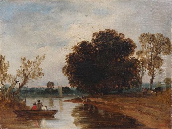 The River Bank Oil Painting by Theodore Rousseau