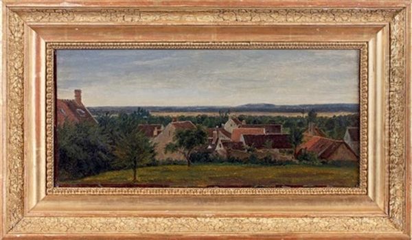 Vue Prise A Marlotte, Environs De Fontainebleau Oil Painting by Theodore Rousseau