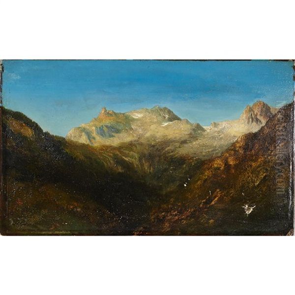 Mount Cervin Zermatt, Swiss Alps Oil Painting by Theodore Rousseau