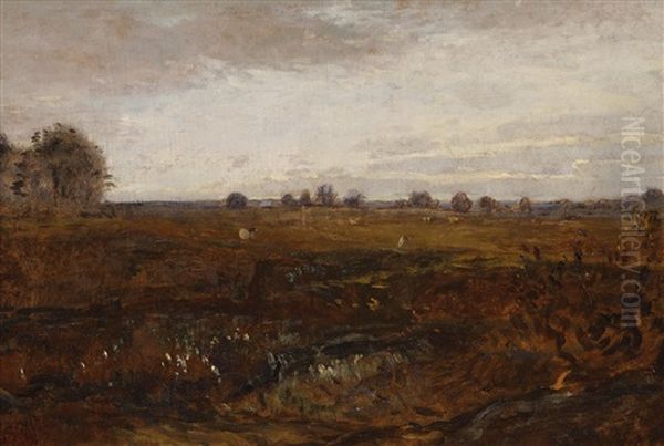 Environs De Bressuire (vendee) Oil Painting by Theodore Rousseau