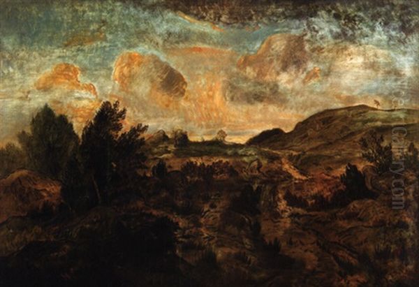 Paysage De Fontainebleau by Theodore Rousseau