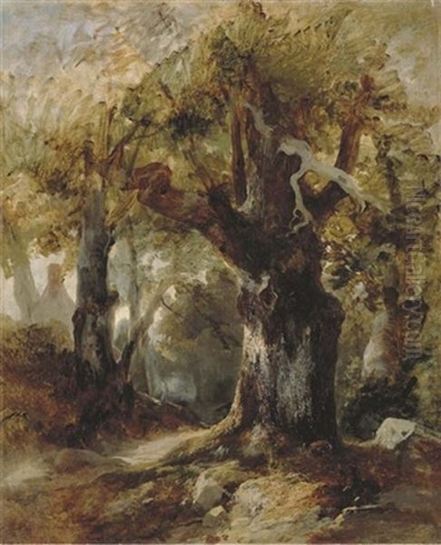 Le Sentier En Foret Oil Painting by Theodore Rousseau