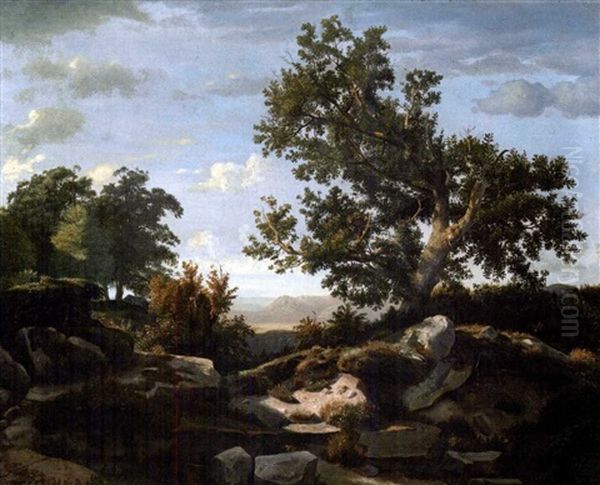 Landschaft Bei Barbizon Oil Painting by Theodore Rousseau