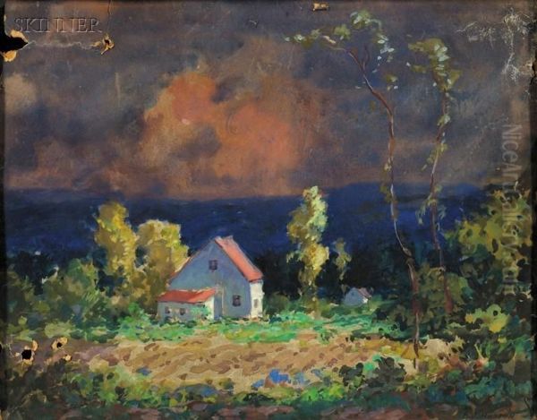 Farmhouse Oil Painting by Frederick James Boston