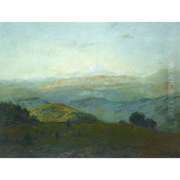 An Extensive Landscape In The Pyrenees Oil Painting by Theodore Rousseau