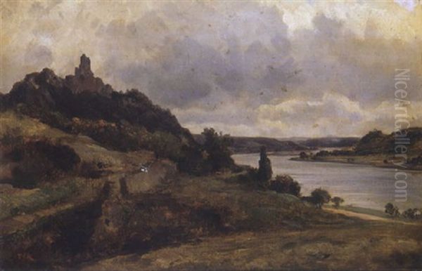 Paysage Fluvial Oil Painting by Theodore Rousseau