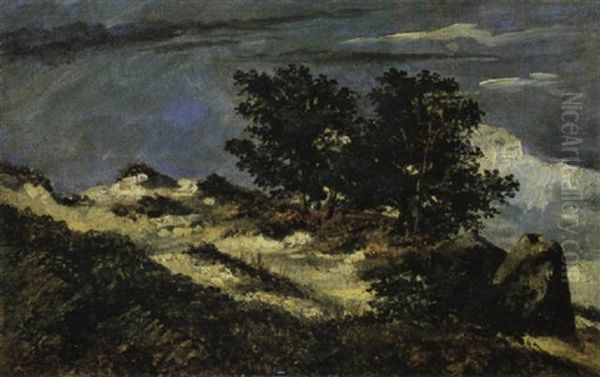 Landschaftstudie Oil Painting by Theodore Rousseau