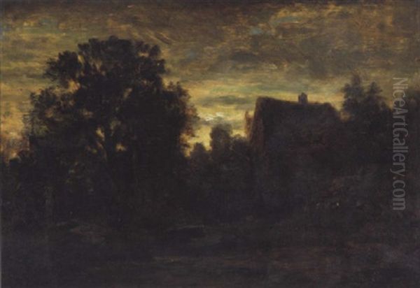 Avondschemering Oil Painting by Theodore Rousseau