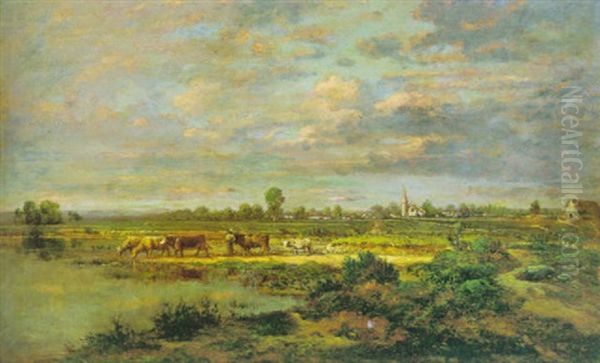 Les Marais Oil Painting by Theodore Rousseau