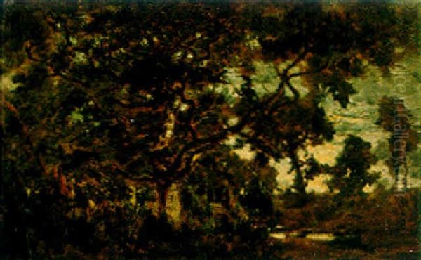 Edge Of A Forest, Fontainebleau Oil Painting by Theodore Rousseau