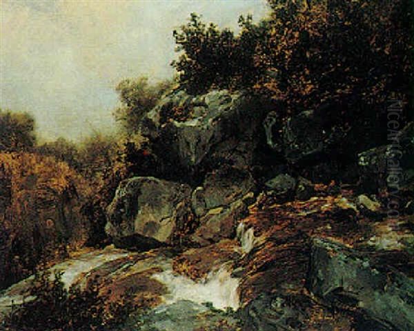 A Stream In The Auvergne Oil Painting by Theodore Rousseau