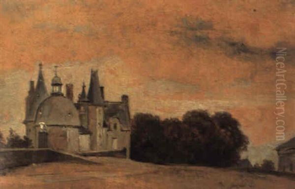 Le Chateau Des Rochers Pres Vitre Oil Painting by Theodore Rousseau