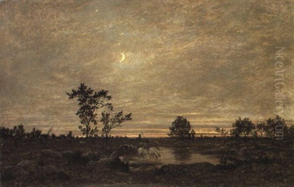 La Plaine Rocheuse De Barbizon Oil Painting by Theodore Rousseau