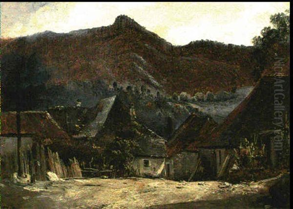 Chaumiere En Auvergne Oil Painting by Theodore Rousseau