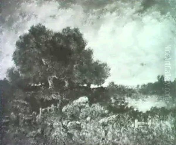 Im Wald Von Fontainebleau Oil Painting by Theodore Rousseau