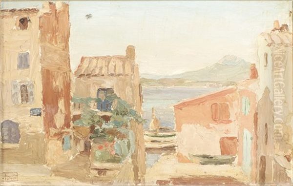 Ruelle De Saint-tropez Oil Painting by Alphonse Roussel