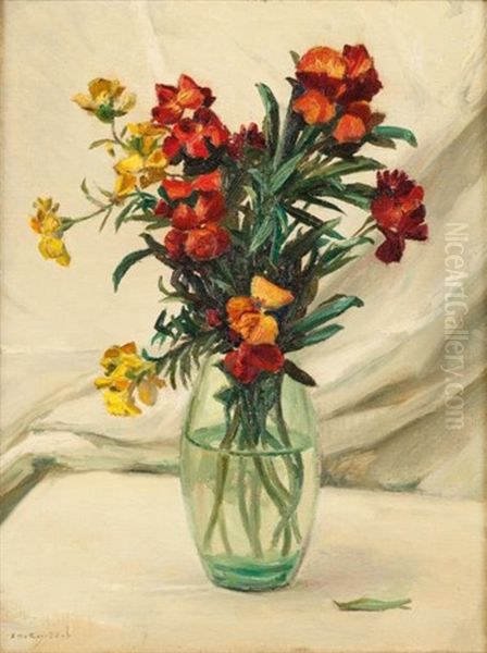 Vase De Fleurs Oil Painting by Charles Emmanuel Joseph Roussel