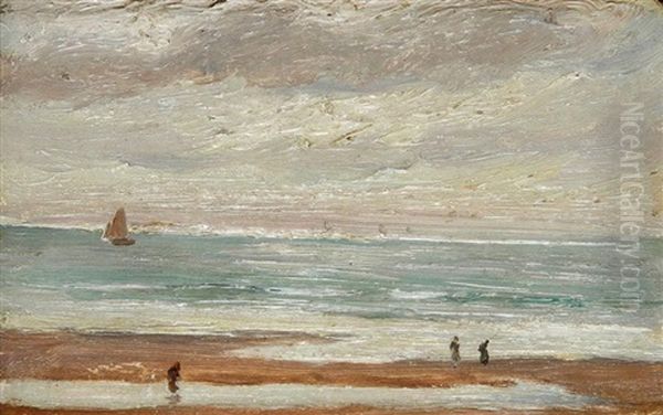 Berck, Bord De Mer Oil Painting by Charles Emmanuel Joseph Roussel