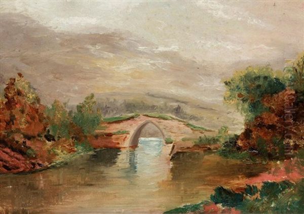 Pont Sur La Riviere Oil Painting by Charles Emmanuel Joseph Roussel